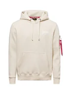 Bluzy męskie - Alpha Industries Bluza nierozpinana Mężczyźni beżowy|niebieski jednolity, S - miniaturka - grafika 1