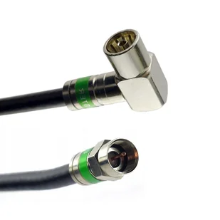Gotowy kabel antenowy | złącze F - Gniazdo TV kątowe kompresyjne | 25m - Kable - miniaturka - grafika 1