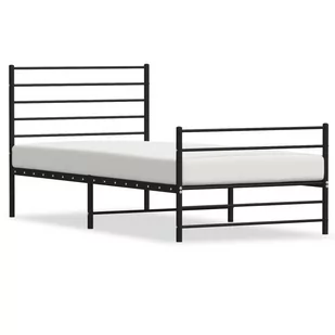 Metalowa rama łóżka z wezgłowiem i zanóżkiem, czarna, 90x200 cm Lumarko! - Łóżka Metalowa rama łóżka z wezgłowiem i zanóżkiem, czarna, 90x200 cm Lumarko! - Łóżka - miniaturka - grafika 3