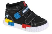 Buty dla chłopców - Skechers Kool Bricks-Lil Constructor 402224N-BKMT chłopięce sneakersy, czarne, rozmiar 21 - miniaturka - grafika 1