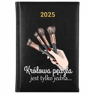 KALENDARZ 2025 Rok Planer Książkowy CZARNY Królowa Pędzla jest Jedna Wzory - Kalendarze - miniaturka - grafika 1