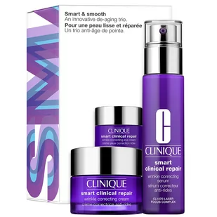 Clinique Smart & Smooth zestaw Smart Clinical Repair™ Wrinkle Correcting Serum 30ml + Smart Clinical Repair™ Wrinkle Correcting Cream 15ml + Smart Clinical Repair™ Wrinkle Correcting Eye Cream 5ml - Zestawy kosmetyków damskich - miniaturka - grafika 1