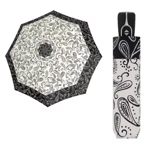 Parasol damski Doppler Magic automatyczny składany czarno-biały wzór - Parasole - miniaturka - grafika 1