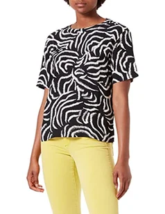 TOM TAILOR Damski koszulka bluzka 1031665, 29861 - Black Abstract Waves Design, 36 - Bluzki damskie - miniaturka - grafika 1