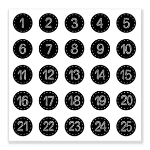 Naklejki Cyfry na Kalendarz Adwentowy CZARNE okrągłe NKA_2 - Zabawki kreatywne - miniaturka - grafika 1