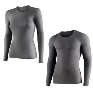 Bielizna sportowa damska - Bluza termoaktywna unisex Brubeck LS10850 szary - grafika 1