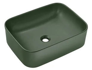 Elior Zielona prostokątna ceramiczna umywalka na blat G6-L85 - Umywalki Elior Zielona prostokątna ceramiczna umywalka na blat G6-L85 - Umywalki - miniaturka - grafika 1