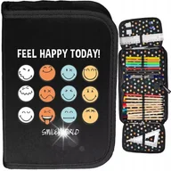 Piórniki - PIÓRNIK SZKOLNY Z WYPOSAŻENIEM DWUKLAPKOWY EMOTIKONY EMOCJE BUŹKI SMILEY - miniaturka - grafika 1