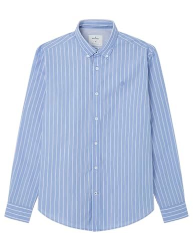 SPRINGFIELD Poplin koszula męska w paski popelina, Średni niebieski, XL
