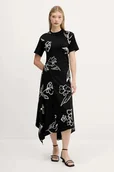 Sukienki - Desigual sukienka CALMA kolor czarny midi rozkloszowana 25WWVK44 - miniaturka - grafika 1