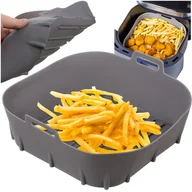 Formy do ciast - Wkład Silikonowy do Frytkownicy Beztłuszczowej Air Fryer Koszyk Forma 20x20cm RUHHY - miniaturka - grafika 1