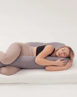 PIAPIMO-PODUSZKA CIĄŻOWA DO SPANIA TYPU 7 JERSEY SZARY - Poduszki do karmienia - miniaturka - grafika 1