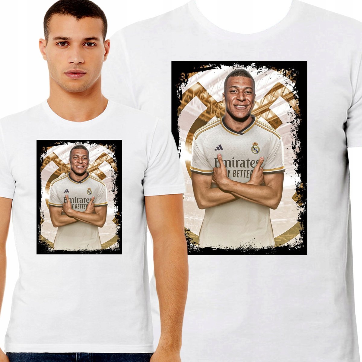 KOSZULKA MĘSKA KYLIAN MBAPPE REAL MADRYT FRANCJA PREZENT BAWEŁNA M 3364