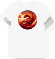Koszulki i topy damskie - Koszulka damska biała z motywem czerwonego smoka M - miniaturka - grafika 1