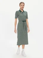 Sukienki - Tommy Hilfiger Sukienka codzienna Reg Breton Midi Polo Dress Ss WW0WW42030 Zielony Regular Fit - miniaturka - grafika 1