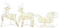 Ozdoby bożonarodzeniowe - vidaXL LED Renifery z 60 diodami LED 3 pcs Ciepła biel PET - miniaturka - grafika 1