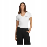 Koszulki i topy damskie - GUESS KOSZULKA DAMSKA T-SHIRT GJ SS VN SLIM MINI BIAŁA r.XS - miniaturka - grafika 1