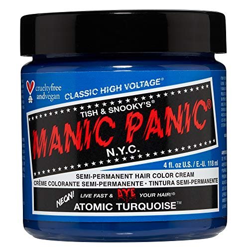Manic Panic Atomic Turquoise Classic Creme, wegańska i nietestowana na zwierzętach półtrwała farba do włosów, 118 ml