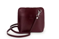 Torebki damskie - Torebka Skórzana listonoszka Vera Pelle Mini Bordowa - miniaturka - grafika 1