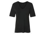 Koszulki i topy damskie - esmara® T-shirt damski z lnem i wiskozą (Czarny, S(36/38)) - miniaturka - grafika 1