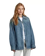 Koszulki i topy damskie - G-STAR RAW Damska koszulka z długim rękawem Workwear Long Sleeve Jacket, niebieska (Antique Faded Cricket Blue D311-D889), M, Niebieski (Antique Faded Cricket Blue D311-d889), M - miniaturka - grafika 1
