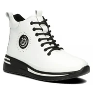 Botki damskie - Botki damskie skórzane ocieplane na platformie Filippo DBT4215/24 białe-41 - miniaturka - grafika 1