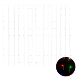 vidaXL Kurtyna lampek, 3x3m, 300 kolorowych diod LED, 8 funkcji vidaXL - Oświetlenie świąteczne - miniaturka - grafika 1