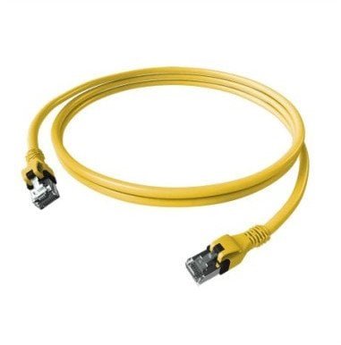 EasyLan DualBoot PushPull Patch Cable Cat.6A Class EA, S/FTP, RJ45 / RJ45, żółty, 1,5 m