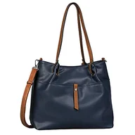 Torebki damskie - TOM TAILOR Damska Novara Zip shopper L, L, ciemnoniebieski - l - miniaturka - grafika 1