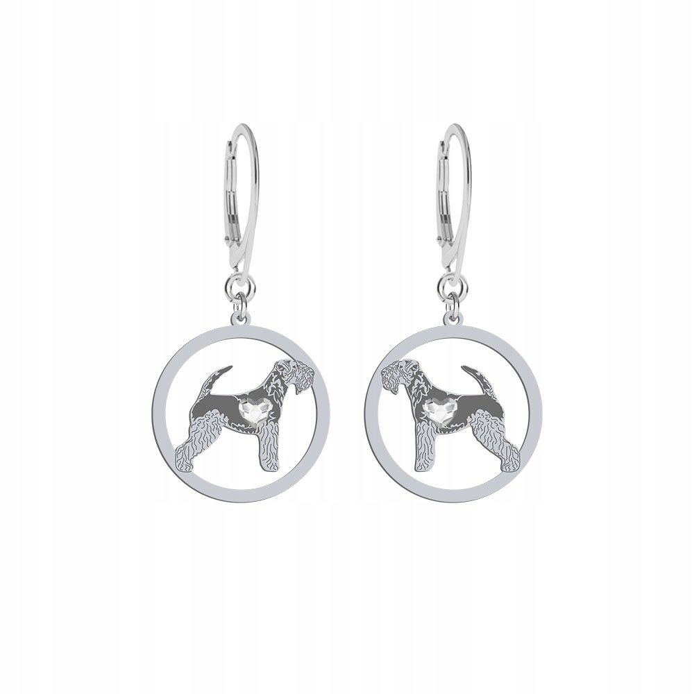 Kolczyki z psem Lakeland Terrier Srebro 925 Biżuteria Kobieta GRAWER GRATIS