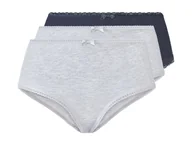 Majtki damskie - esmara® Hipstery damskie z biobawełną, 3 pary (Granatowy/szary, XS (32/34)) - miniaturka - grafika 1