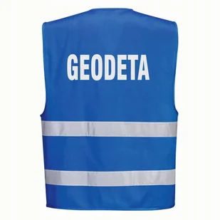 Kamizelka odblaskowa PORTWEST Niebieska rozmiar S/M nadruk GEODETA - Odzież robocza - miniaturka - grafika 1