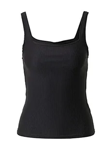 Koszulka damska Urban Classics Squard Neckline Rib Top, czarny, 4XL - Koszulki i topy damskie - miniaturka - grafika 1