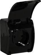 Gniazdka elektryczne - Orno Gniazdo pojedyncze 2P+Z Schuko AQUATIC, IP44, czarne, 10 szt. - miniaturka - grafika 1