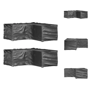 vidaXL Pokrowce na meble ogrodowe w kształcie litery L 2 szt. 12 oczek 185x185x70 cm - Pokrowce ochronne na meble ogrodowe - Pokrowce na meble ogrodowe - miniaturka - grafika 1