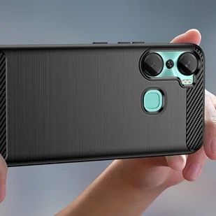 Carbon Case etui do Infinix Hot 12 Pro elastyczny silikonowy karbonowy pokrowiec czarne - Etui i futerały do telefonów - miniaturka - grafika 5