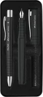 Długopisy - FABER-CASTELL 241050 - zestaw do pisania Poly Pen z długopisem i piórem, czarny - miniaturka - grafika 1