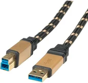 Kable USB - Kabel USB Roline USB-A - 3 m Czarny Złoty (11.02.8903) - miniaturka - grafika 1