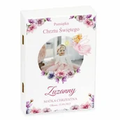 Pamiątka Chrztu Świętego - Sztućce dla dzieci zestaw w drewnianym etui z nadrukiem - miniaturka - grafika 1