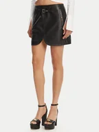 Spódnice - Versace Jeans Couture Spódnica skórzana 78HAEP02 Czarny Regular Fit - miniaturka - grafika 1