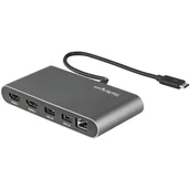Stacje dokujące i replikatory portów - StarTech TB3DKM2HDL stacja dokująca Przewodowa Thunderbolt 3 Szary - miniaturka - grafika 1