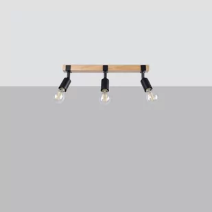 Zuca lampa sufitowa (spot) 3xE27 czarna/jasne drewno SL.1297 - Lampy sufitowe - miniaturka - grafika 1