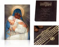 Ikony i obrazy sakralne - Ikona religijna Matka Boża Częstochowska i Święty Jan Paweł II - miniaturka - grafika 1