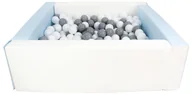 Suche baseny - Kwadratowy suchy basen z ekoskóry z 300 piłeczkami (biały, niebieski (pastel)/biały, szary) - miniaturka - grafika 1