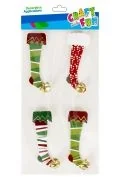 Podręczniki dla szkół podstawowych - Naklejki 3D Skarpety Boże Narodzenie CRAFT WITH FUN 521560 - miniaturka - grafika 1