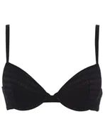 Biustonosze - Emporio Armani Damski biustonosz z wyjmowanymi wkładkami i logo z siateczki, push-up, czarny, 80C - miniaturka - grafika 1