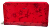 Portfele - Portfel Damski Skóra Naturalna PATRIZIA Duży Z Metalowym Suwakiem Piórnik Lakierowany FL-119 CZERWONY RFID 19,5 x 10 x 2.5 [cm] - miniaturka - grafika 1