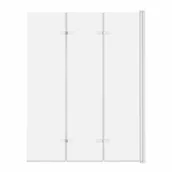 Parawany nawannowe - ADNaturalnie Parawan nawannowy trzyczęściowy składany SAJNO 120x150 cm szkło transparentne wykończenie BIAŁE z powłoką NANO SPW-003-120BI - miniaturka - grafika 1