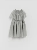 Sukienki i spódniczki dla dziewczynek - Reserved - Wzorzysta sukienka z bolerkiem - jasnoszary - miniaturka - grafika 1