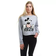 Bluzy damskie - Disney Damska bluza Mickey Year Cropped Crew, Grey Heather, 36 - miniaturka - grafika 1